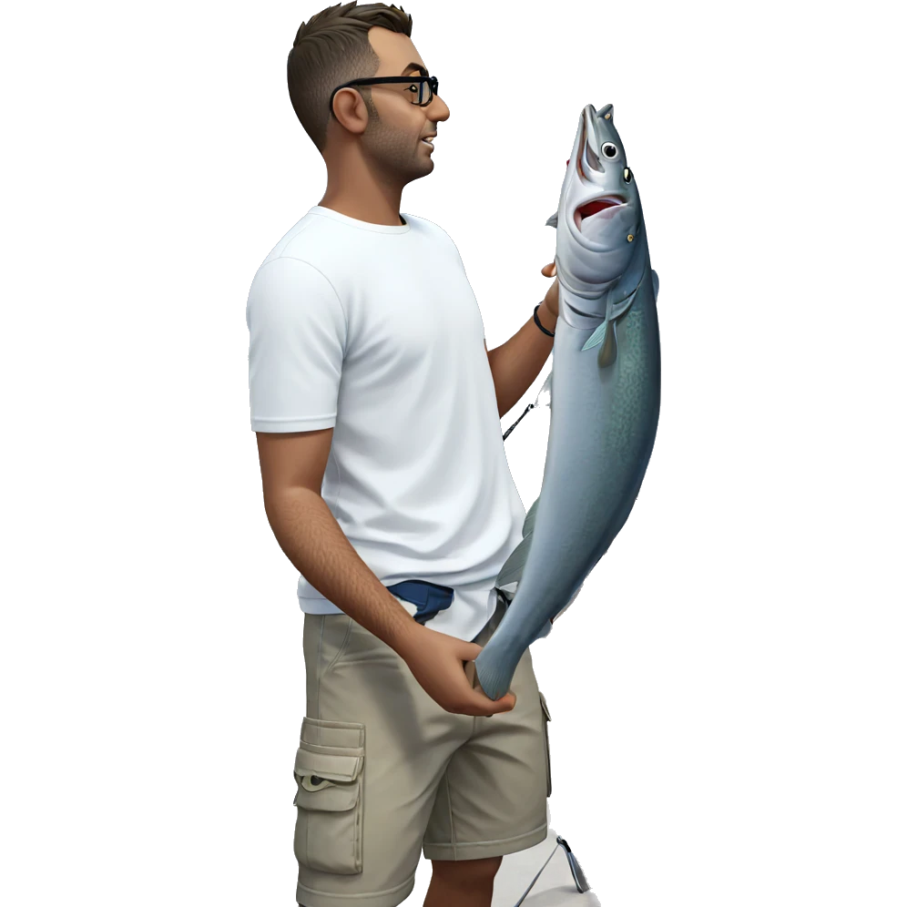 fishing boy at the beach emoji
