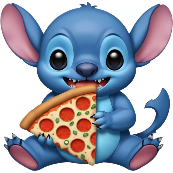 Stitch eating pizza emoji
