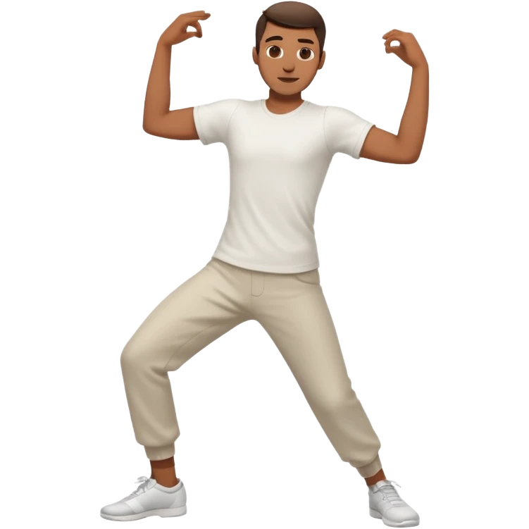 танцующий мужчина в полный рост в рубашке белой emoji