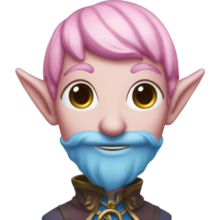 Pink and blue elf emoji