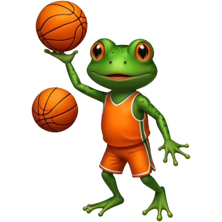 Frog playing basketball emoji
