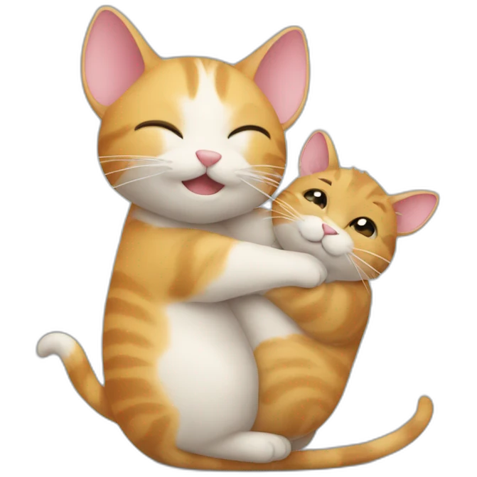 cat and mouse hugs  emoji