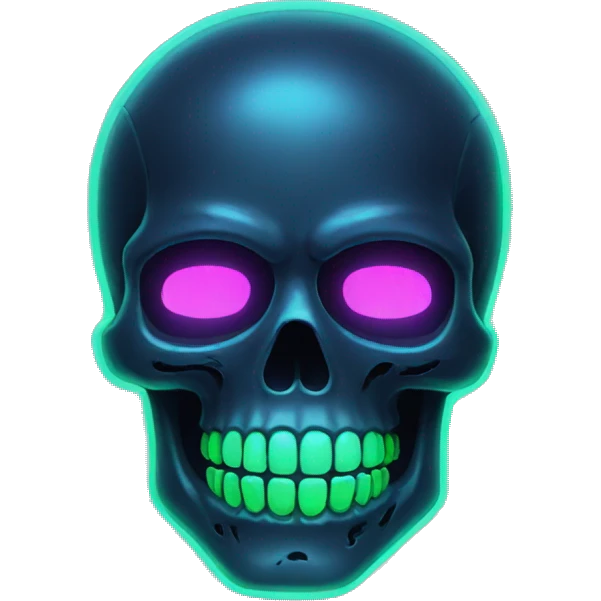 neon glowing skull emoji
