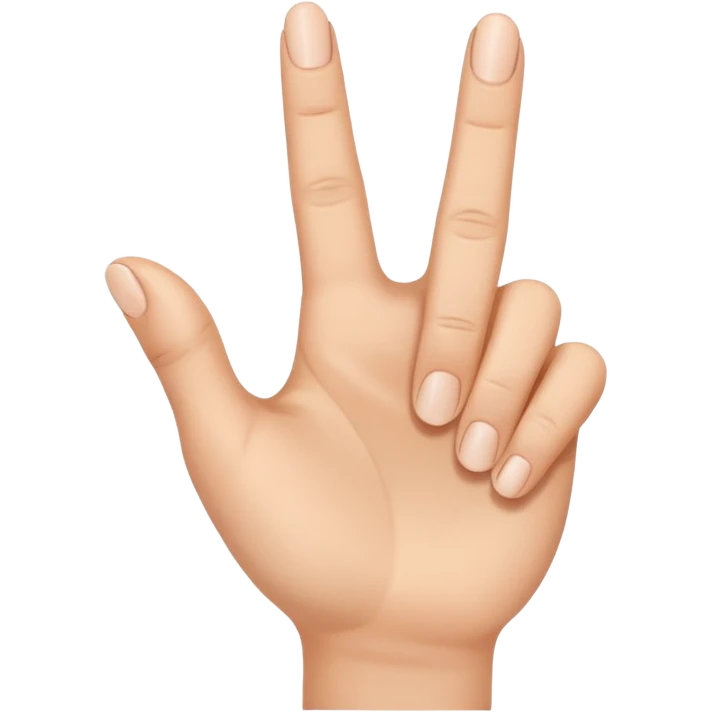 A hand and the thumb, index and middelfinger are stretched emoji