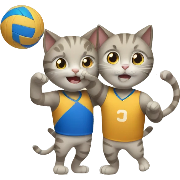 two cats playing volleyball emoji
