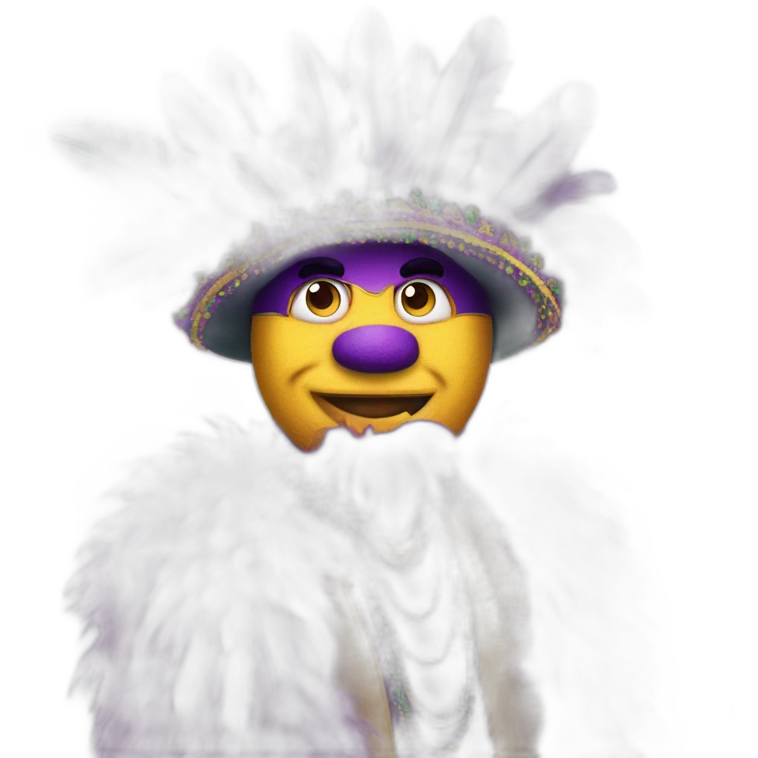 mardi gras wearing feather boa emoji