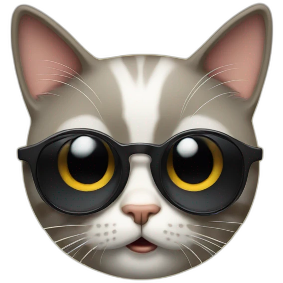 Shocked cat with sunglasses emoji