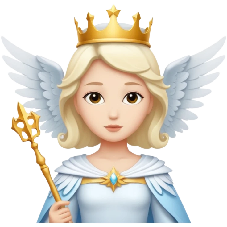 Angel Queen silhouette with wings and wand emoji