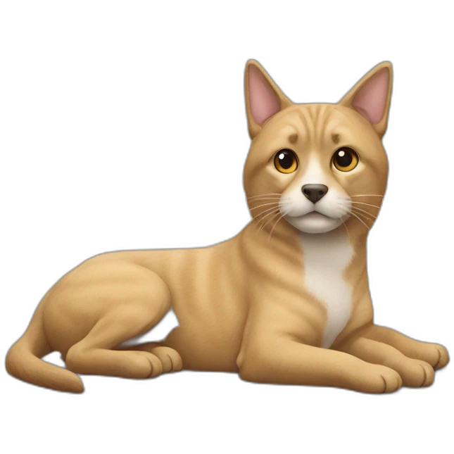Un chat avec un chien emoji