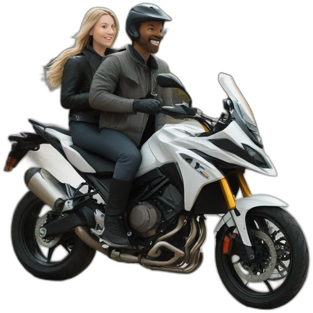 White Girl and white guy on a MT09 emoji