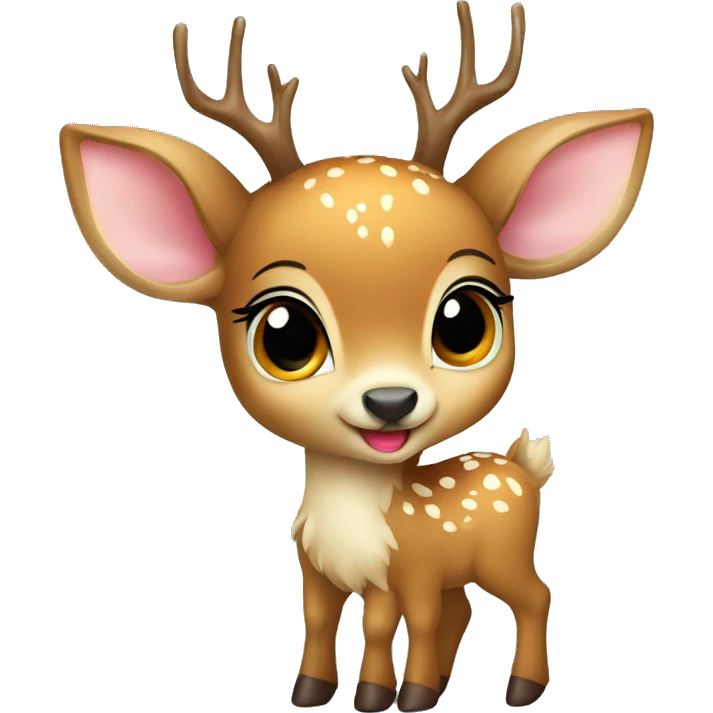 baby deer whit heart aming the hooves emoji