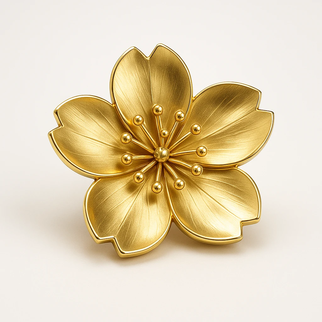 sakura cherry blossom, gold style emoji