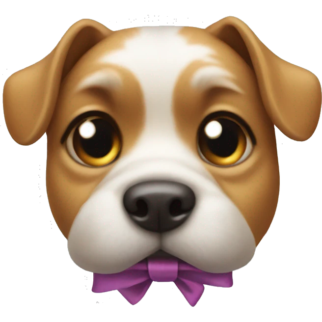 dog with a bow  emoji