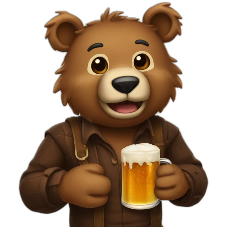 Freddy faebear drink beer emoji