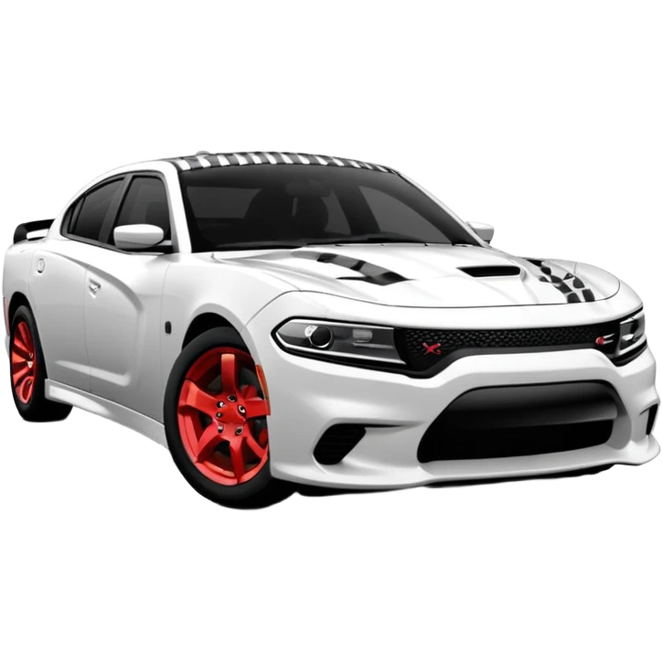 CHARGER DOSH HellCat SRT white and Pattern on the side of the logo Lynx with Black Control 4k, 8k emoji