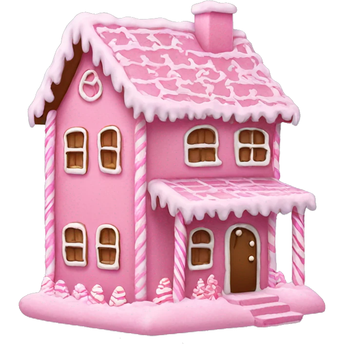 pink gingerbread house emoji