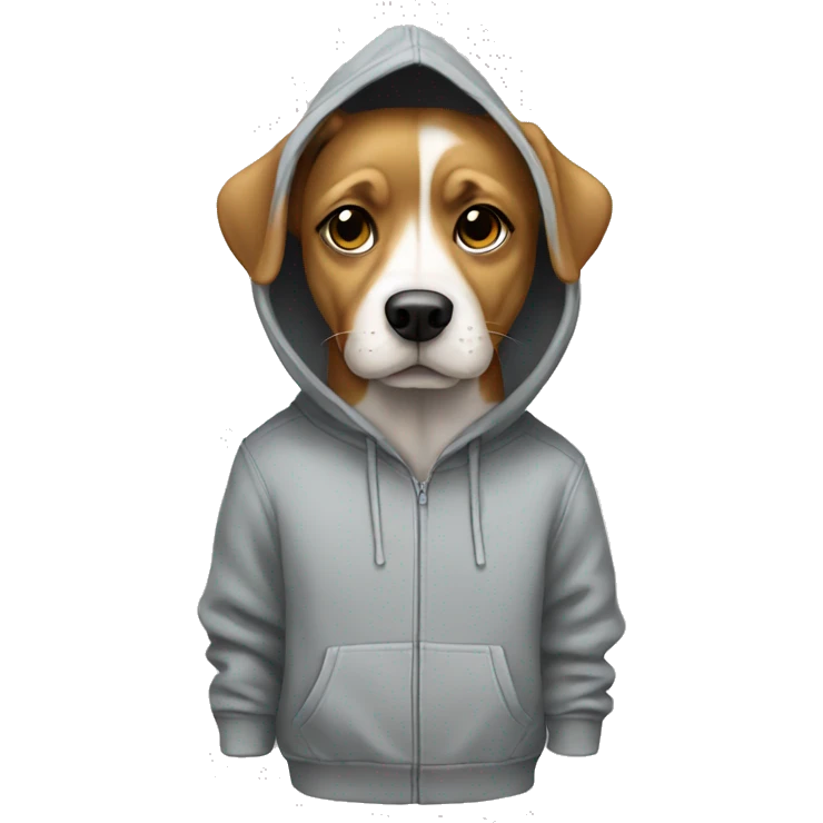 Dog wearing a hoodie emoji