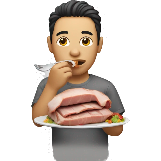 Person eating pork emoji