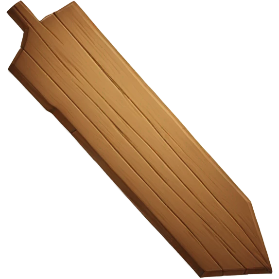 wooden plank shaped as an arrow emoji