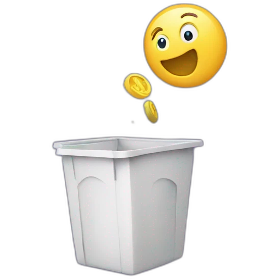 throwing letter a into the bin emoji