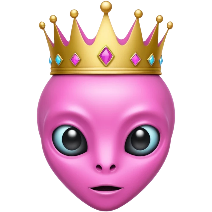 pink alien with crown emoji