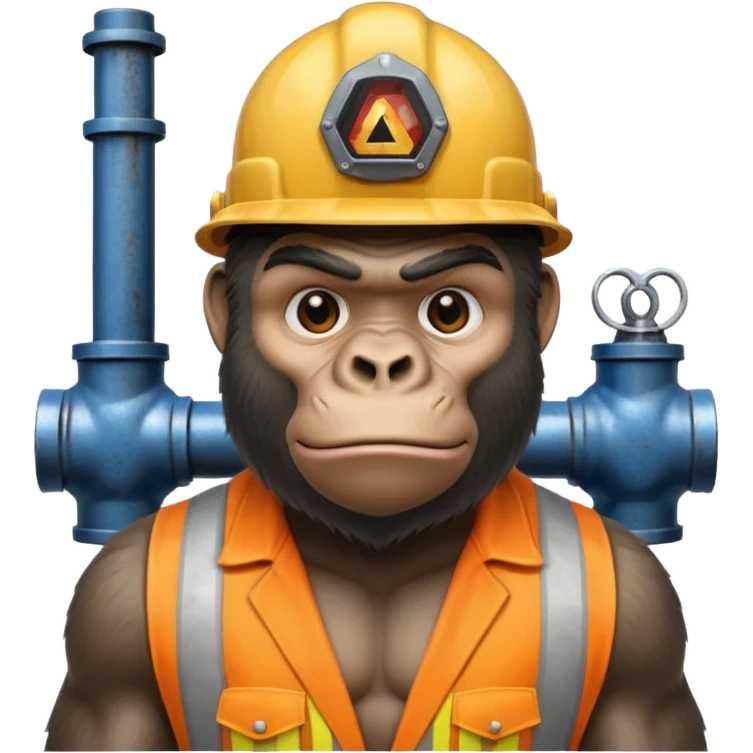 Gorilla working in oilfield emoji