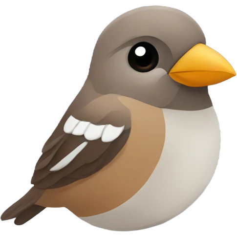 cute sparrow head with a simple and flat design emoji