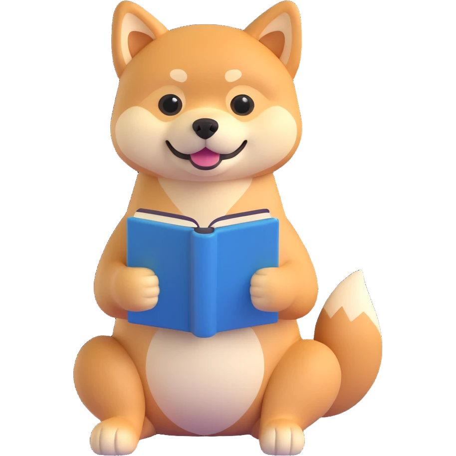 shiba inu reading emoji