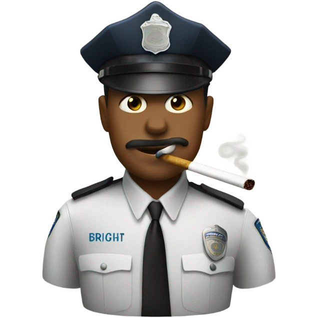 Cop smoking a cigarette emoji