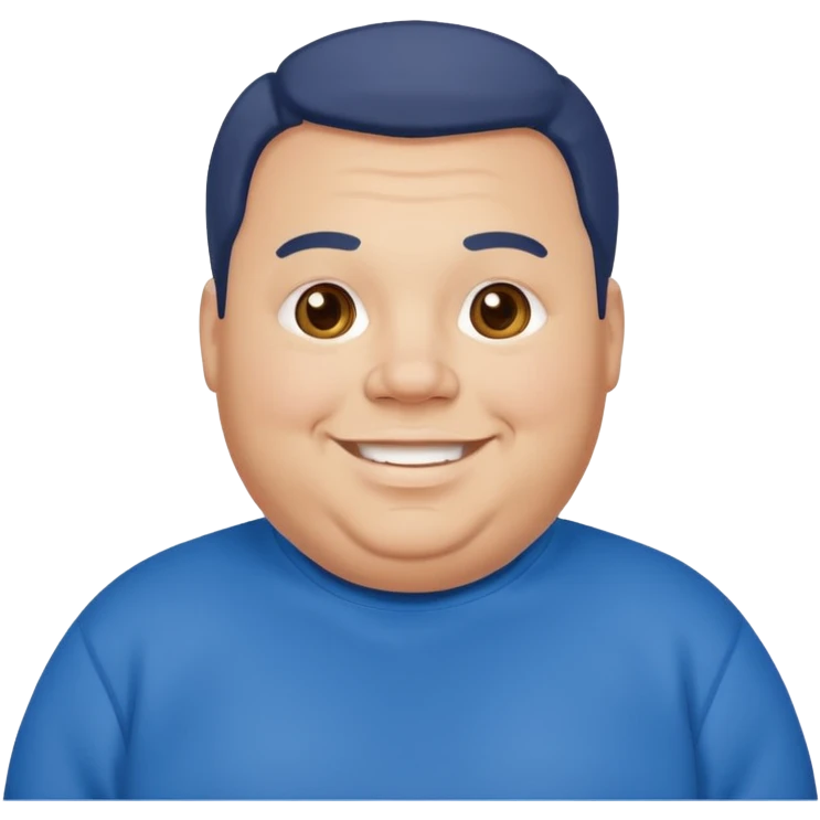 fat man wearing blue sweatshirt emoji