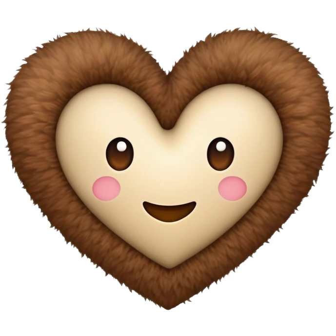 Brown fuzzy heart  emoji