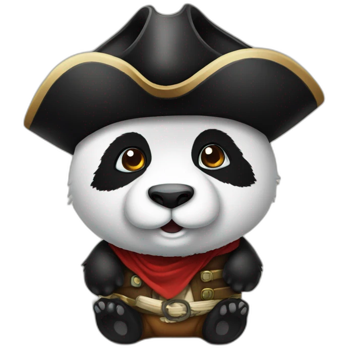Böser Panda mit Piratenkostüm emoji