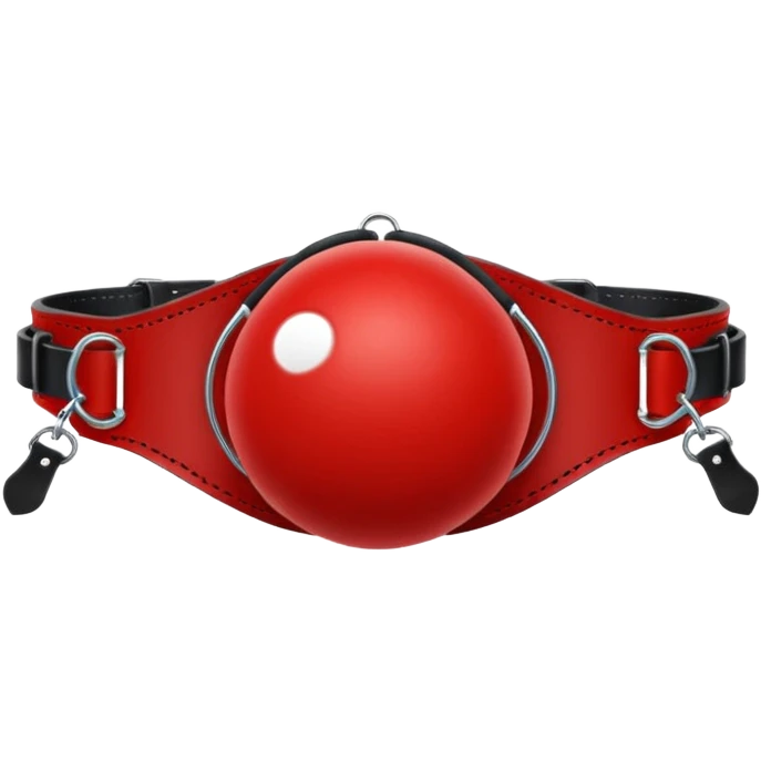 Ball Gag – red ball, black straps emoji