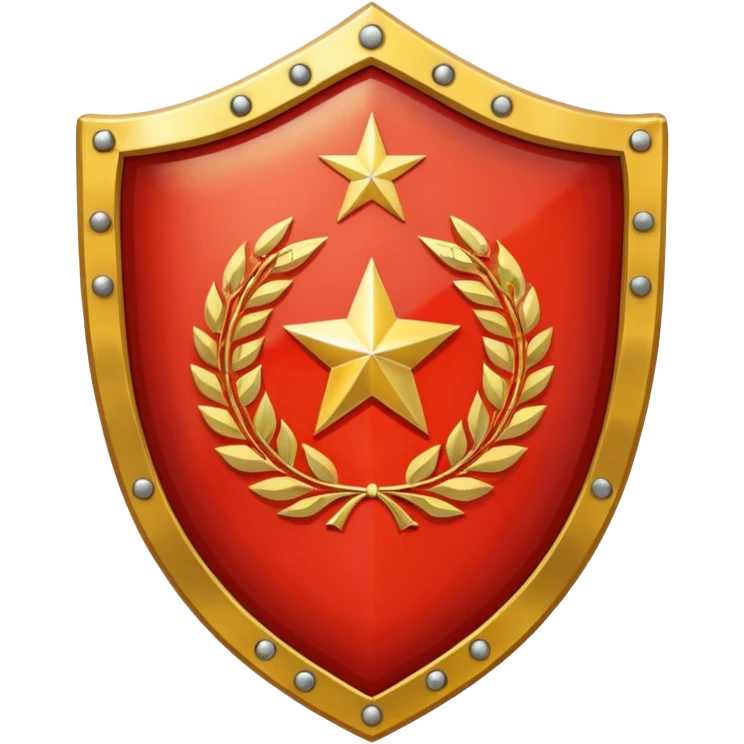 a shiny shield with the USSR flag inside emoji