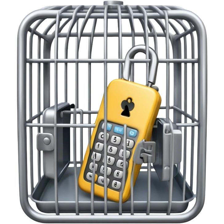 Phone locked in cage emoji