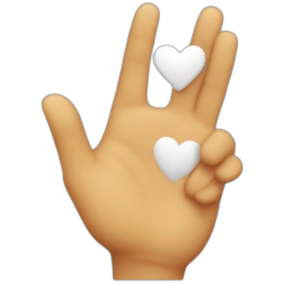 Un main qui fait un coeur avec ces doigt emoji