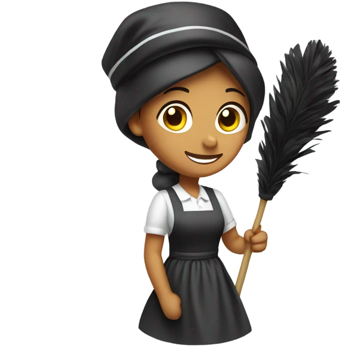 maid with feather duster emoji