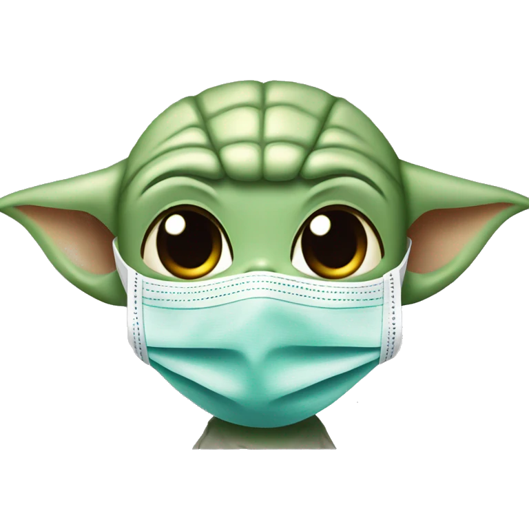 Baby Yoda in a medical mask emoji