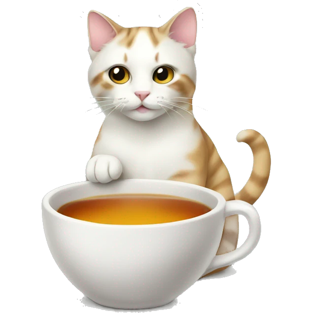 cat with tea emoji
