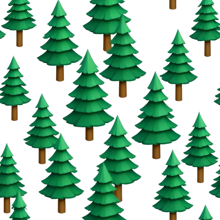 isometric pine trees emoji