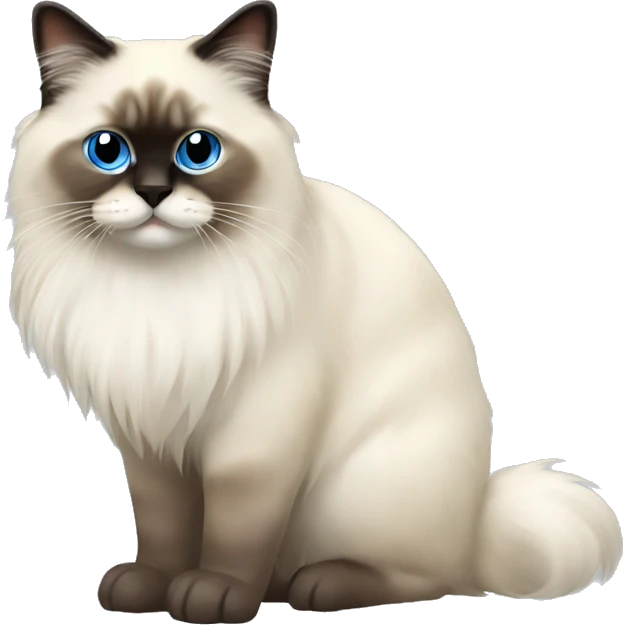 Full body birman cat long fluffy fur  emoji
