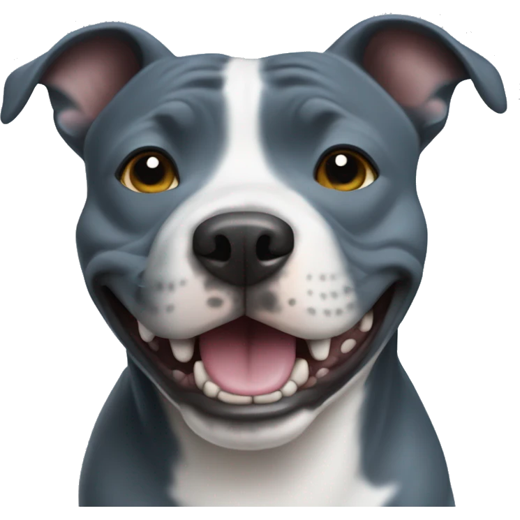 All blue Staffy smile emoji