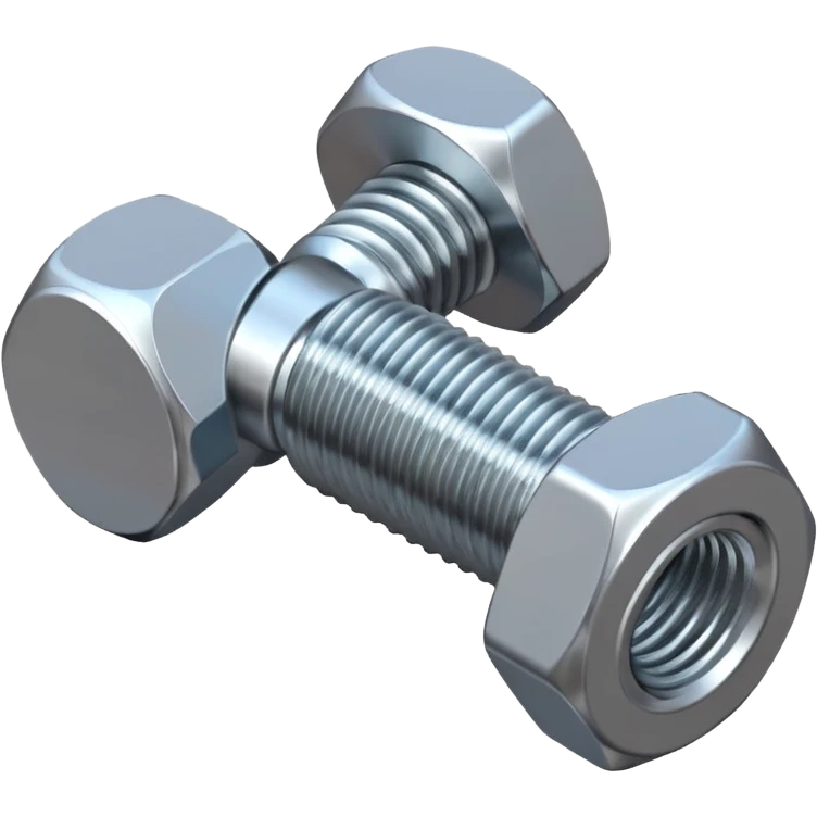 steel hex bolt close-up. emoji
