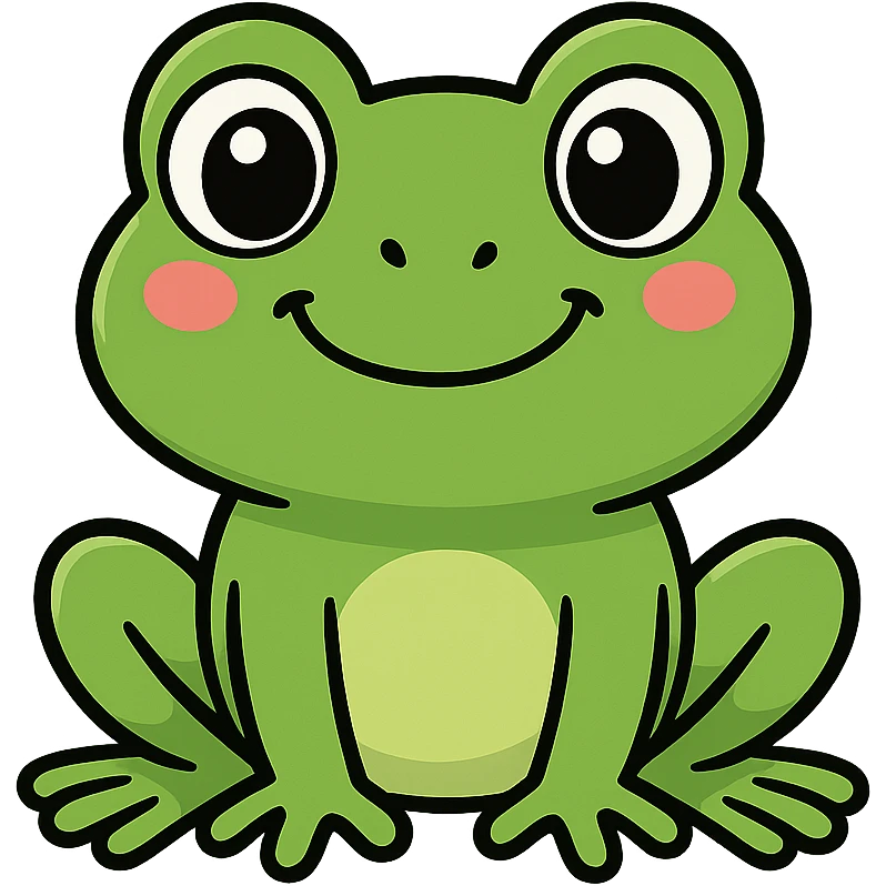 cute frog, no background emoji