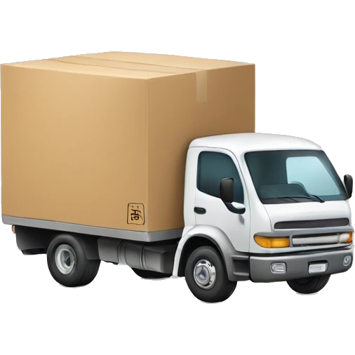 truck with moving house emoji