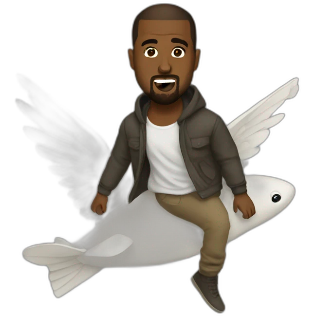 kanye west flying emoji