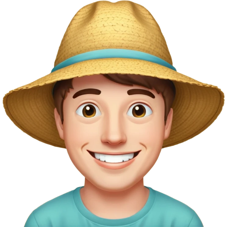 mr beast aka jimmy donaldson smilijg wearing his big stupid sunhat emoji