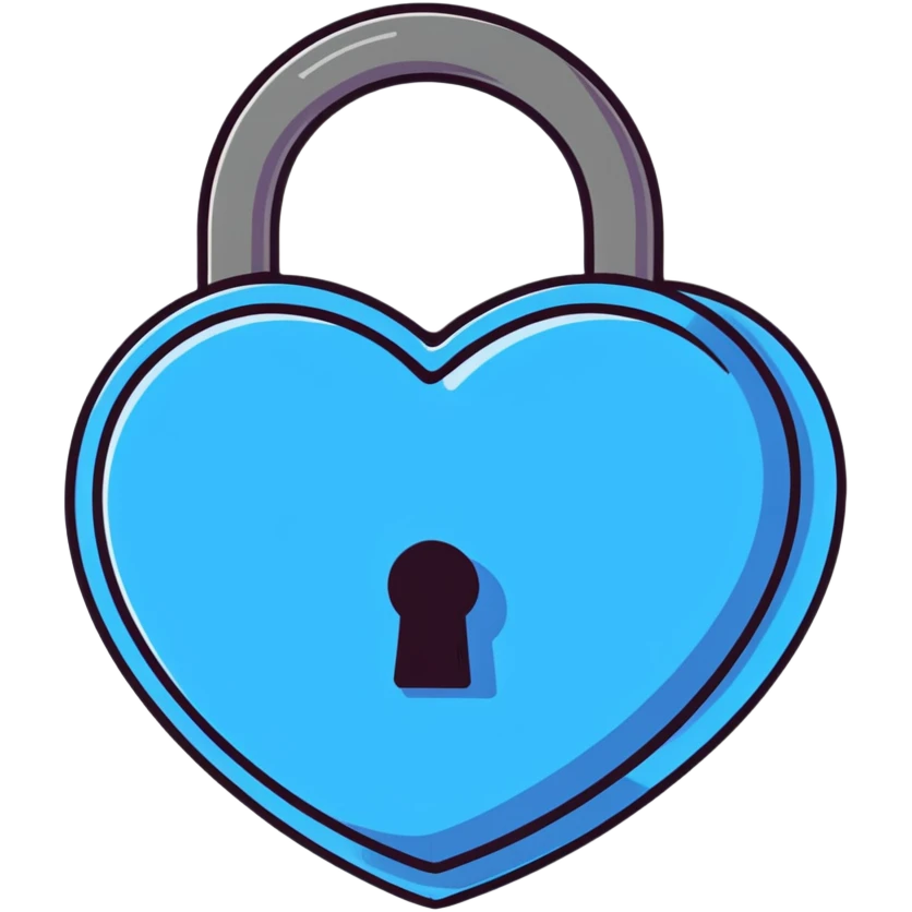padlock with heart shape emoji