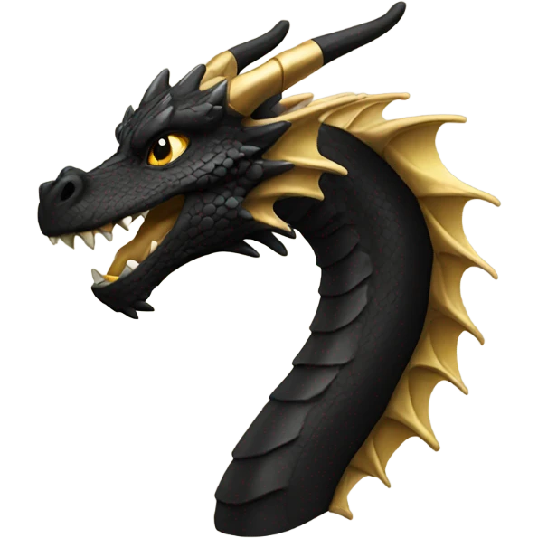 Black and gold dragon emoji