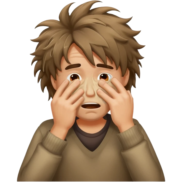 drunk guy covering face in embarrassment emoji
